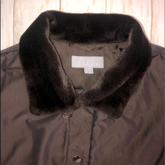 VINTAGE Frenchcoat Paris Iridescent with Faux Fur Collar Coat - Picture 4 of 12
